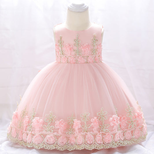 Vestido Rosa, Brillos, princesa