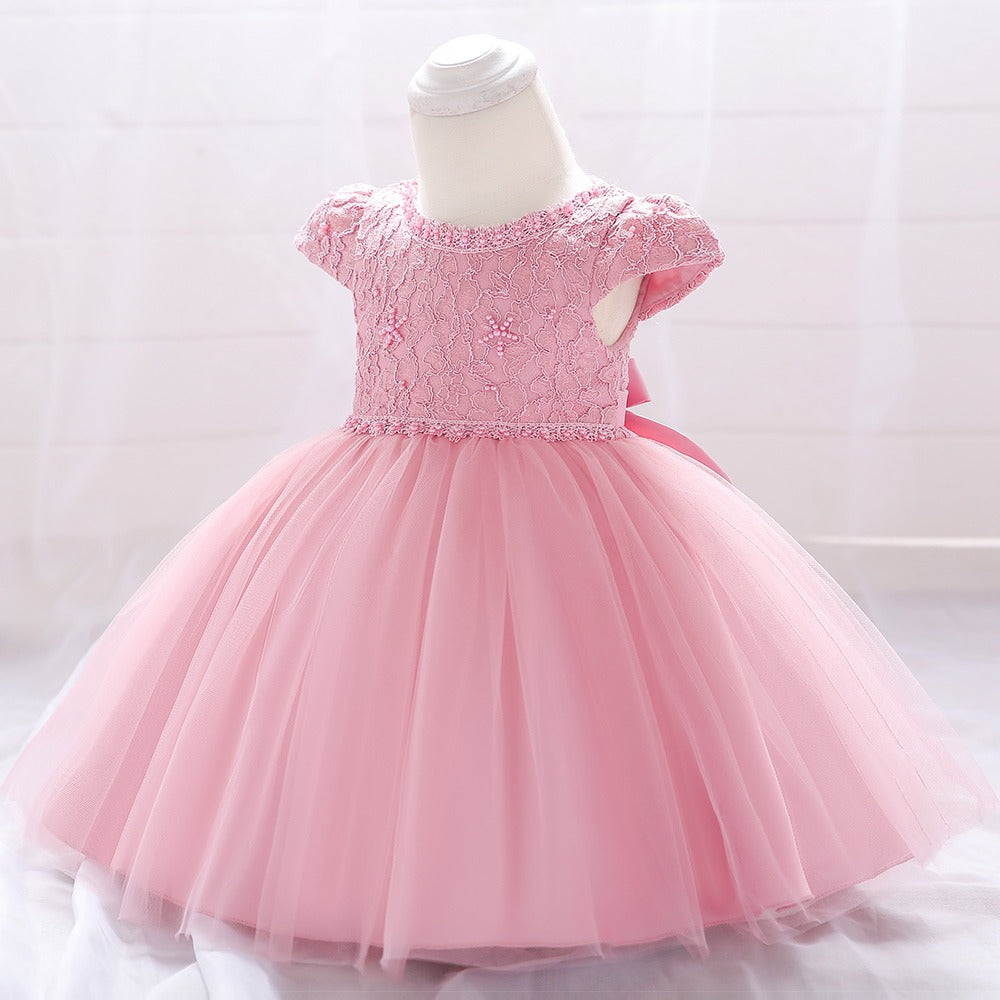 Promo‼️Vestido Rosa Vieja, manga, perlitas 1642RV
