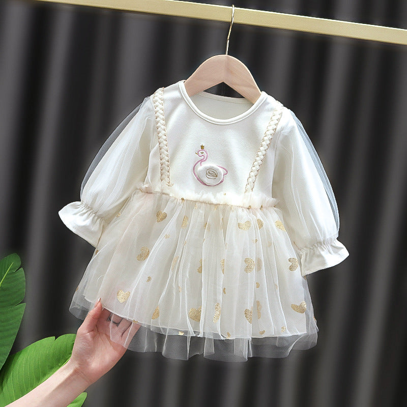 Vestido Beige, mangas largas