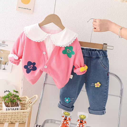 Conjunto 3pcs, jeans, camisa, Camperita