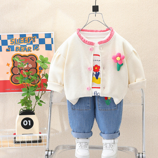 Conjunto 3pcs, jeans, camisa, Camperita
