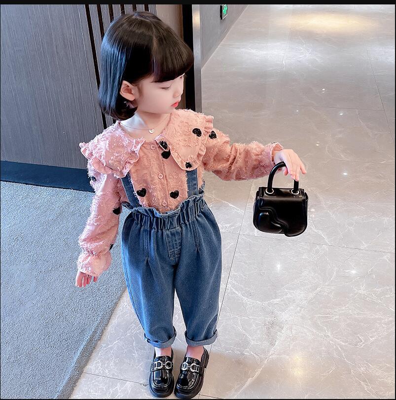 Conjunto 2pcs, jeans más camisita, jardinera