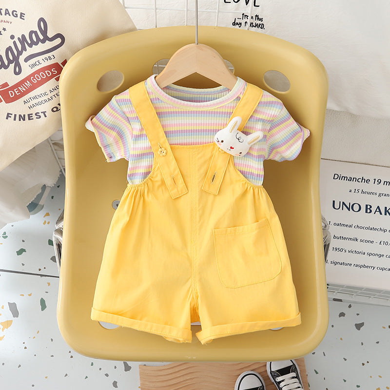 Conjunto jardinera más blusa Amarillo