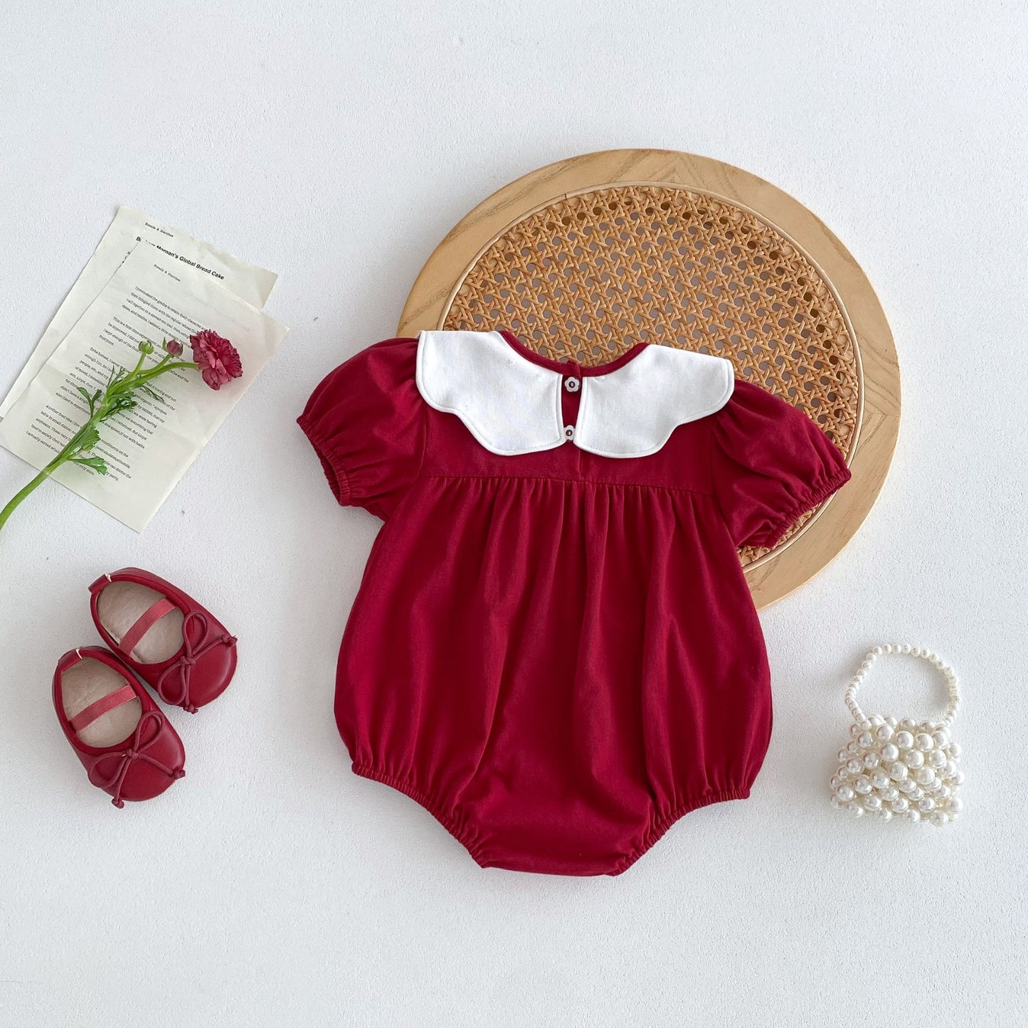 Body rojo con diseños Bordados