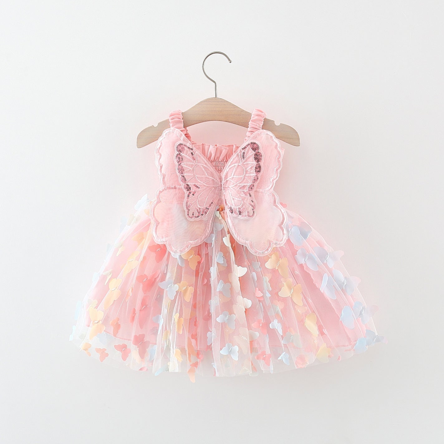 Vestido Rosa Mariposas, Arcoíris🌸🦋 1204