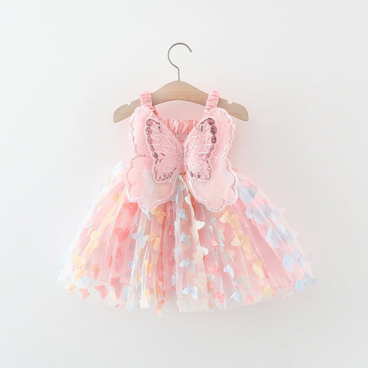 Vestido Rosa Mariposas, Arcoíris🌸🦋 1204