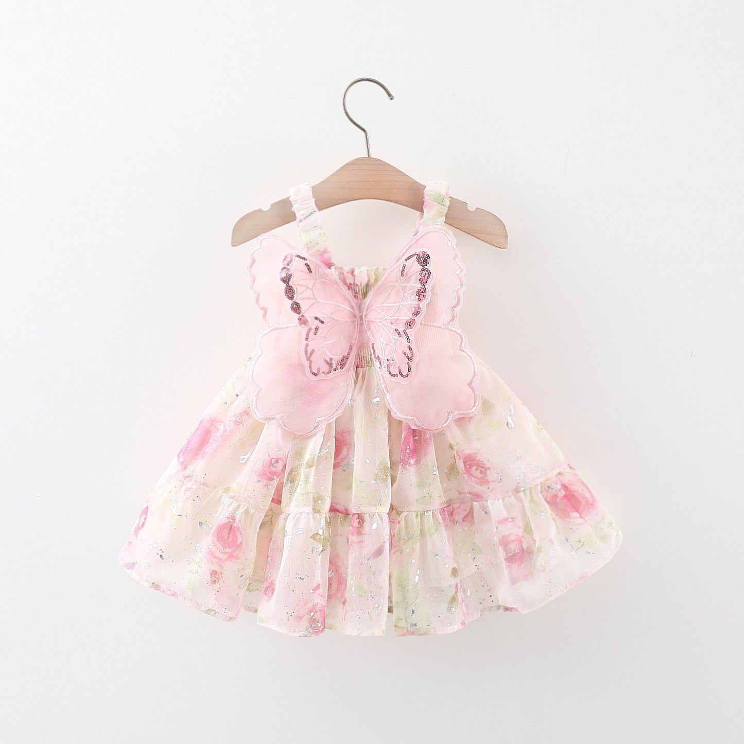 Vestido mariposa Rosa con alas en la espalda🦋🌸1490