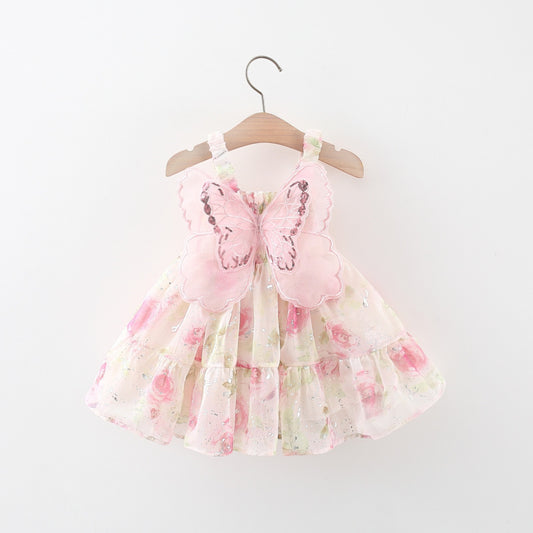 Vestido mariposa Rosa con alas en la espalda🦋🌸1490