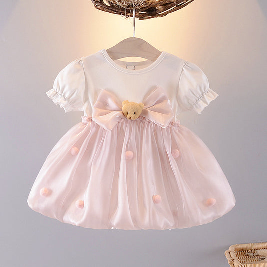 Vestido Rosita con blanco, osito