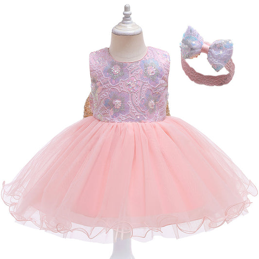 Vestido Rosa, detalles de lentejuelas 💗✨1274