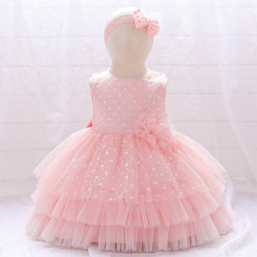 Vestido Salmón con destellos plateado💗✨1235