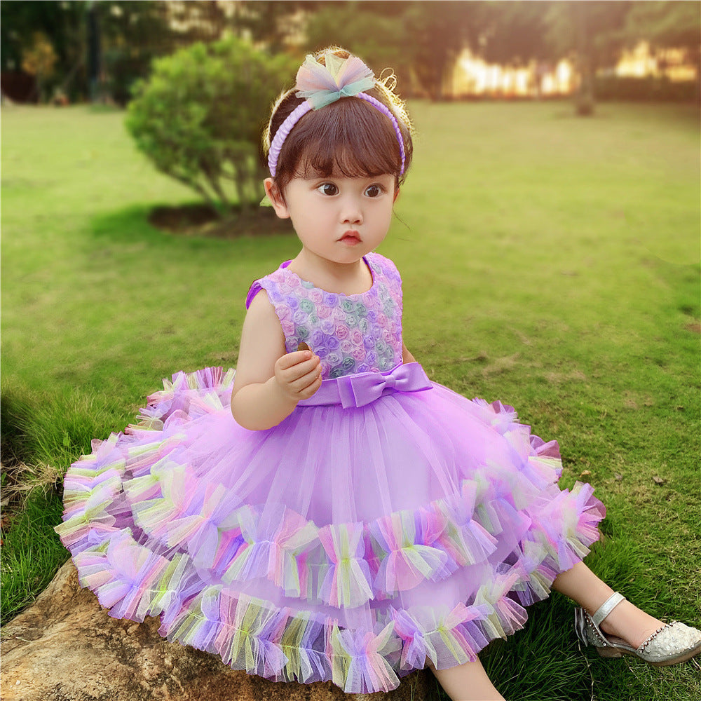 Vestido Lila arcoiris, unicornio