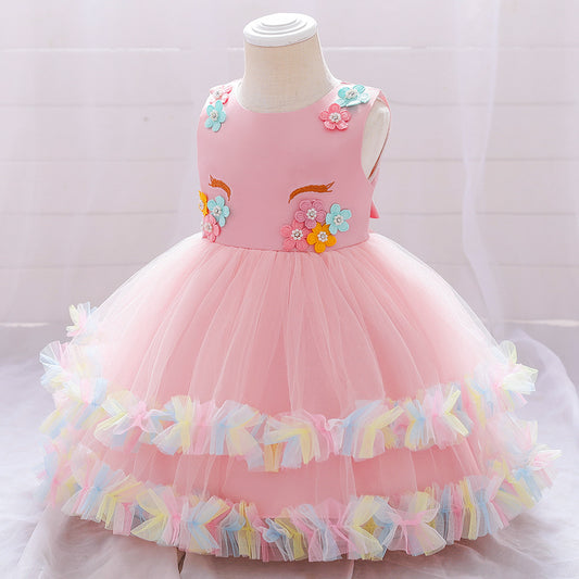 Vestido Rosa, lila unicornio