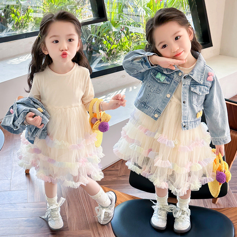Conjunto, Camperita de jeans más vestido