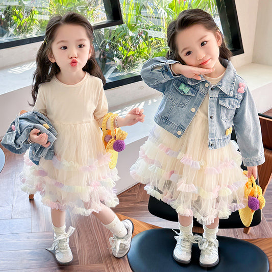 Conjunto, Camperita de jeans más vestido