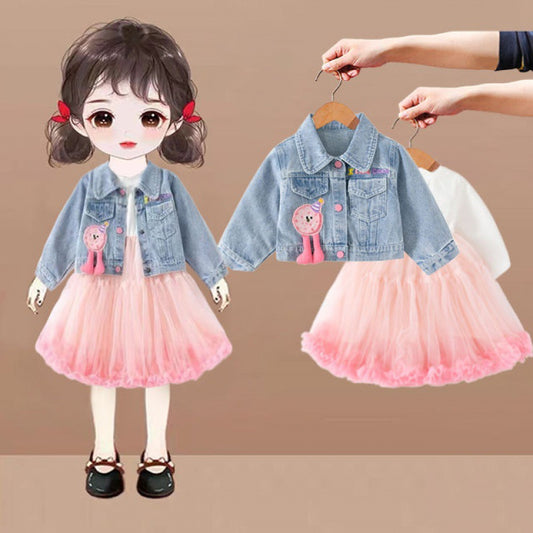 Conjunto, Camperita de jeans más vestido
