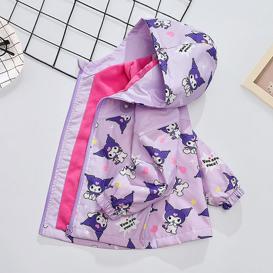 Campera rompe viento kuromi, melody, lila, rosa
