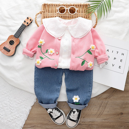 Conjunto 3 piezas, jeans, camisa, Camperita🌸