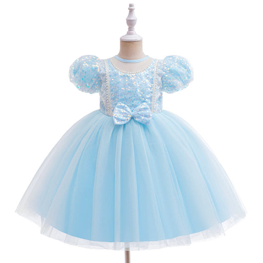Vestido Celeste Elegante