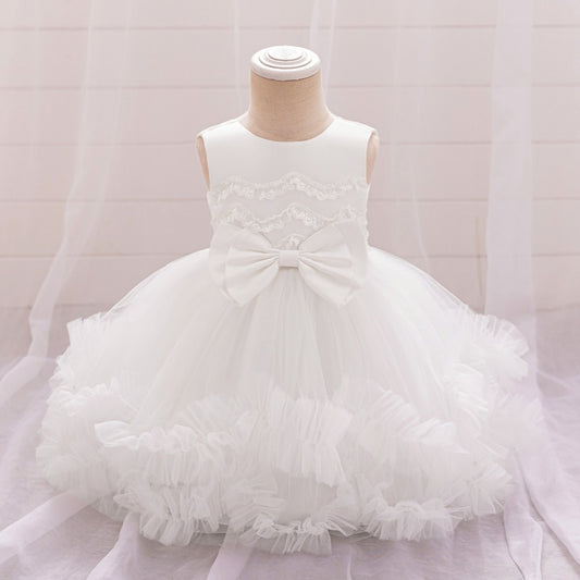 Vestido Blanco con moño🤍2037BL