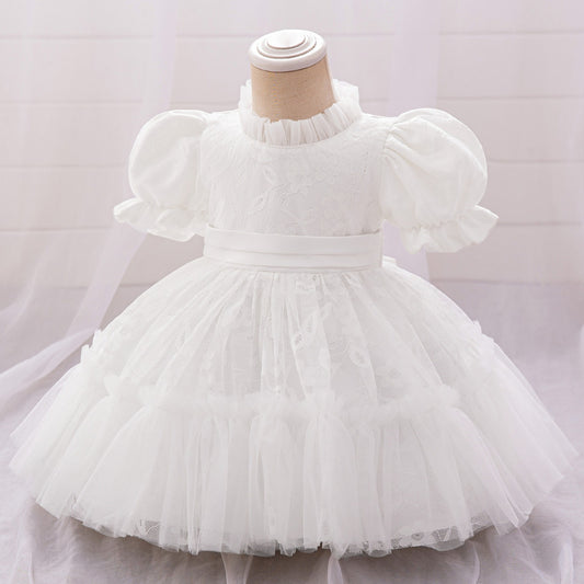 Vestido Blanco, con mangas, Bautismo 🤍✨1240