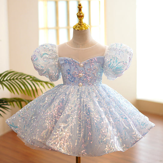 Vestido Celeste Elegante
