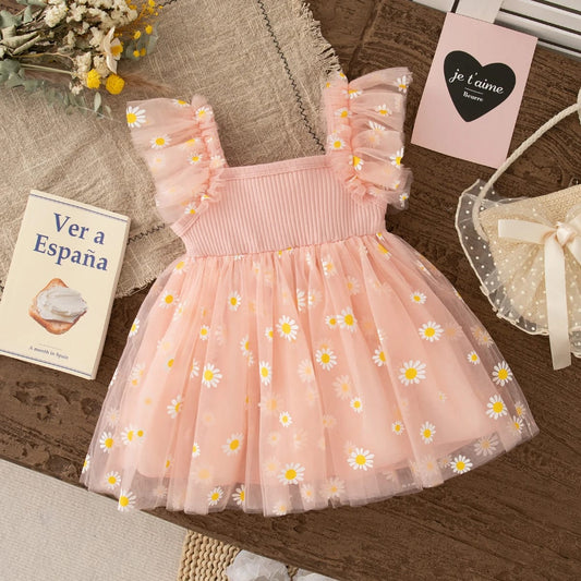 Vestido Rosa, Margaritas, verano, sesión precumple