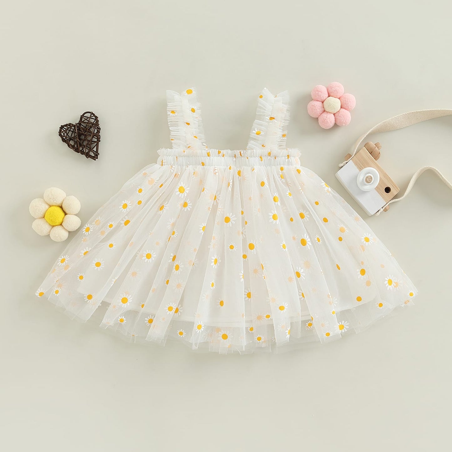 Vestido Blanco con margaritas 1668