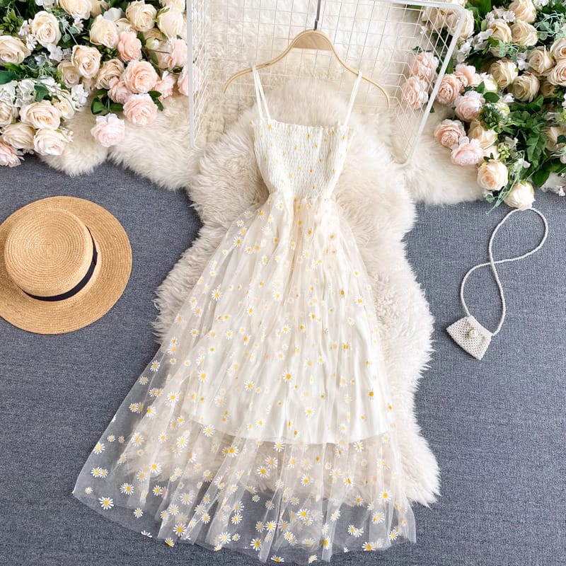 Vestido Madre, Margaritas, rosa, blanco,celeste