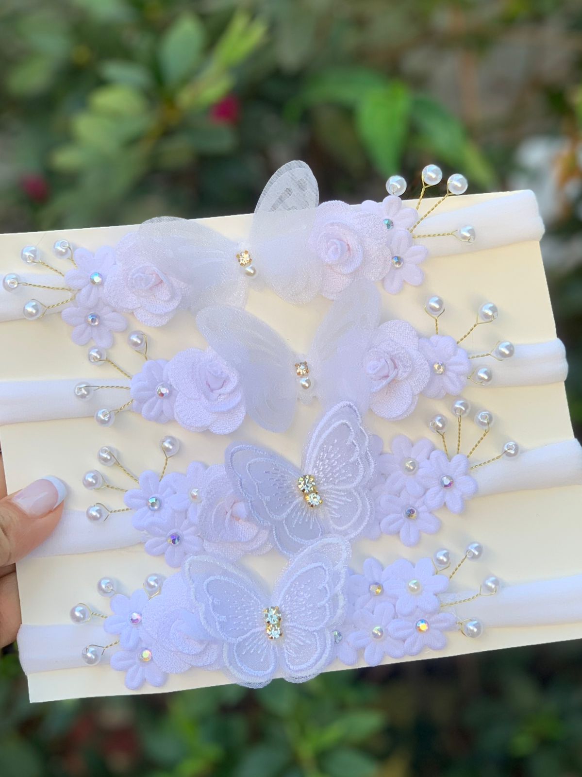 Tocado Blanco mariposas La unidad🦋🤍, Bautismo, Cortejo, sesión de fotos, accesorios
