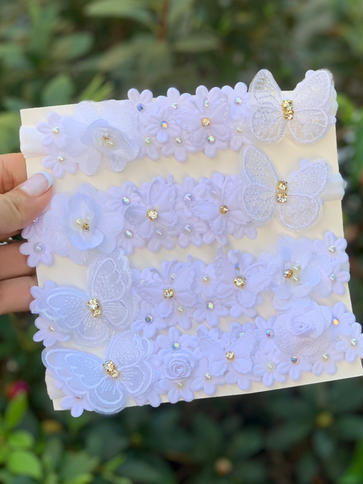 Tocado Blanco mariposas La unidad🦋🤍, Bautismo, Cortejo, sesión de fotos, accesorios