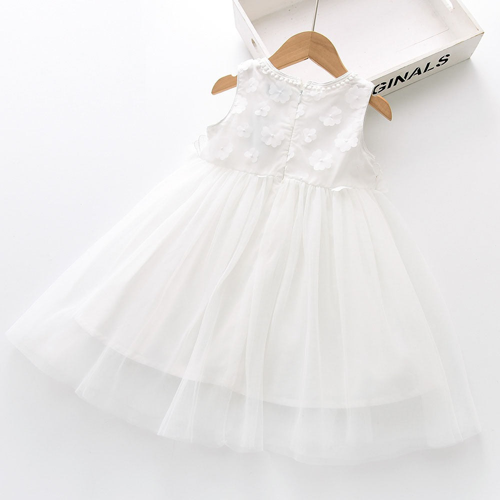 Vestido Blanco con detalle de flores 3D🤍😇 Cortejo, año nuevo✨ 1427
