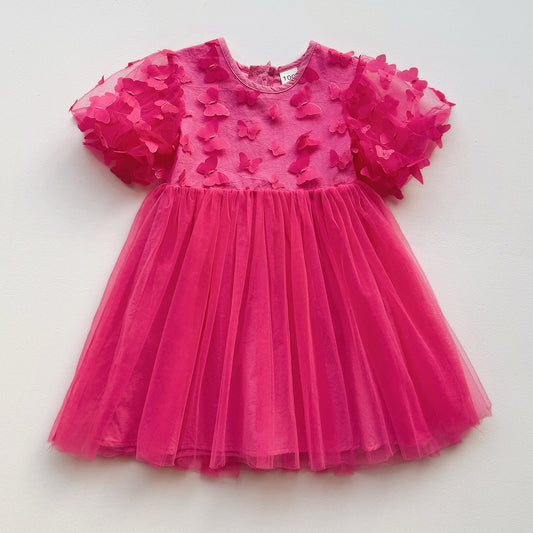 Vestido Fucsia de mariposas🌸🦋1199