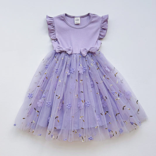 Vestido tull lila flores💟 1188
