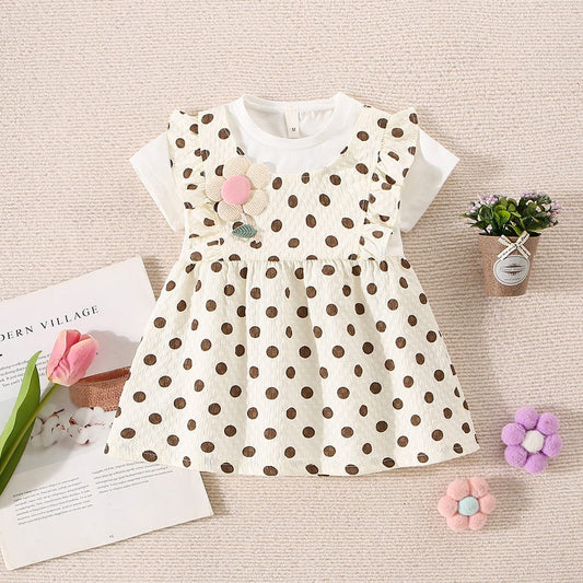 Vestido mangas cortas, verano, motas,1086