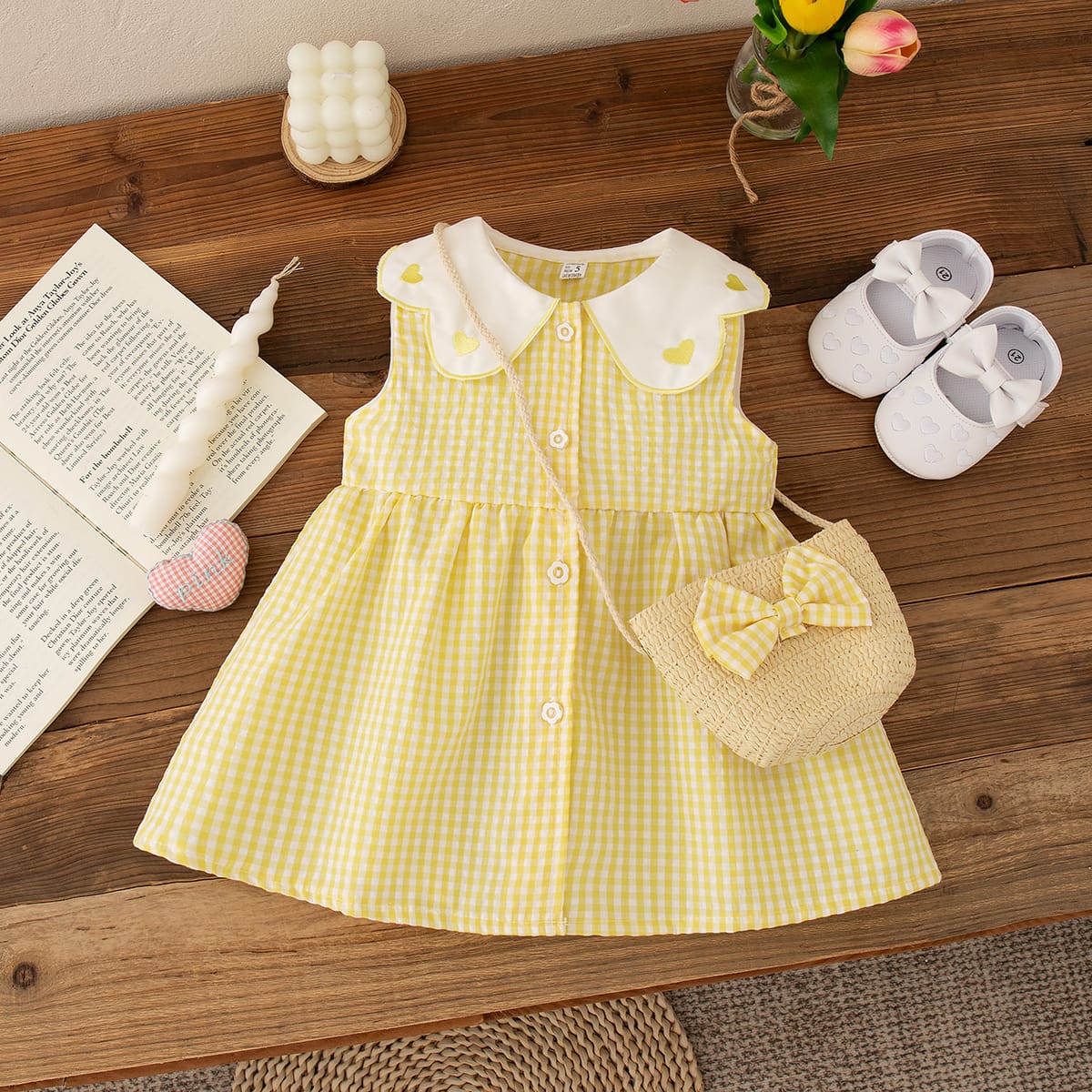 Vestido más Carterita, Amarillo🌻1213