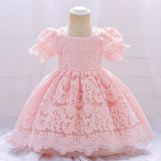 Vestido Rosa, con mangas 💗1237