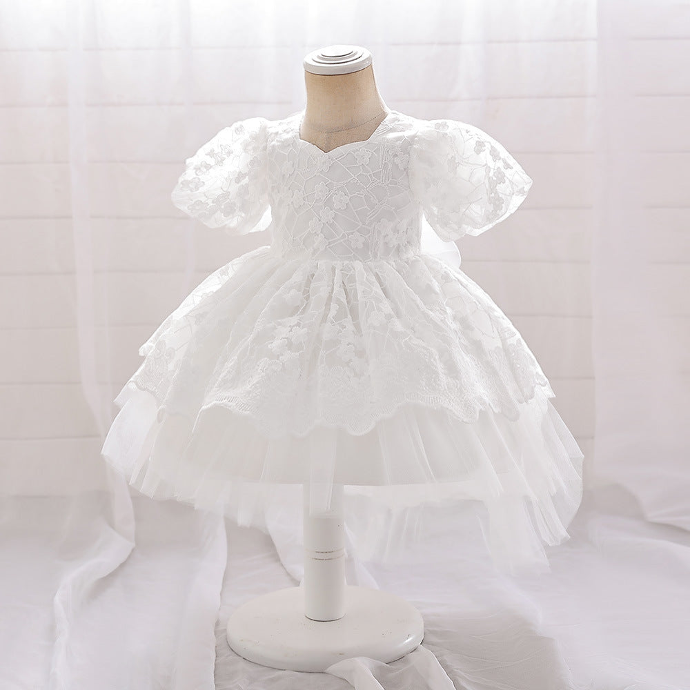 Vestido Blanco, con mangas, Bautismo 🤍✨1239