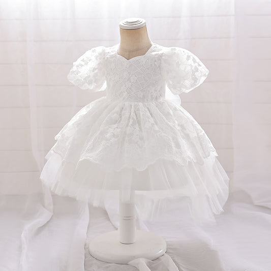 Vestido Blanco, con mangas, Bautismo 🤍✨1239