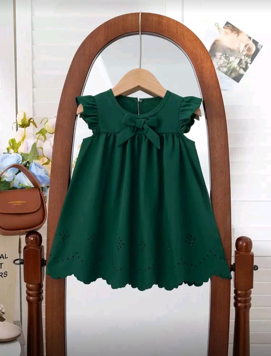 Vestido suelto, mangas, verde oscuro💚✨1287