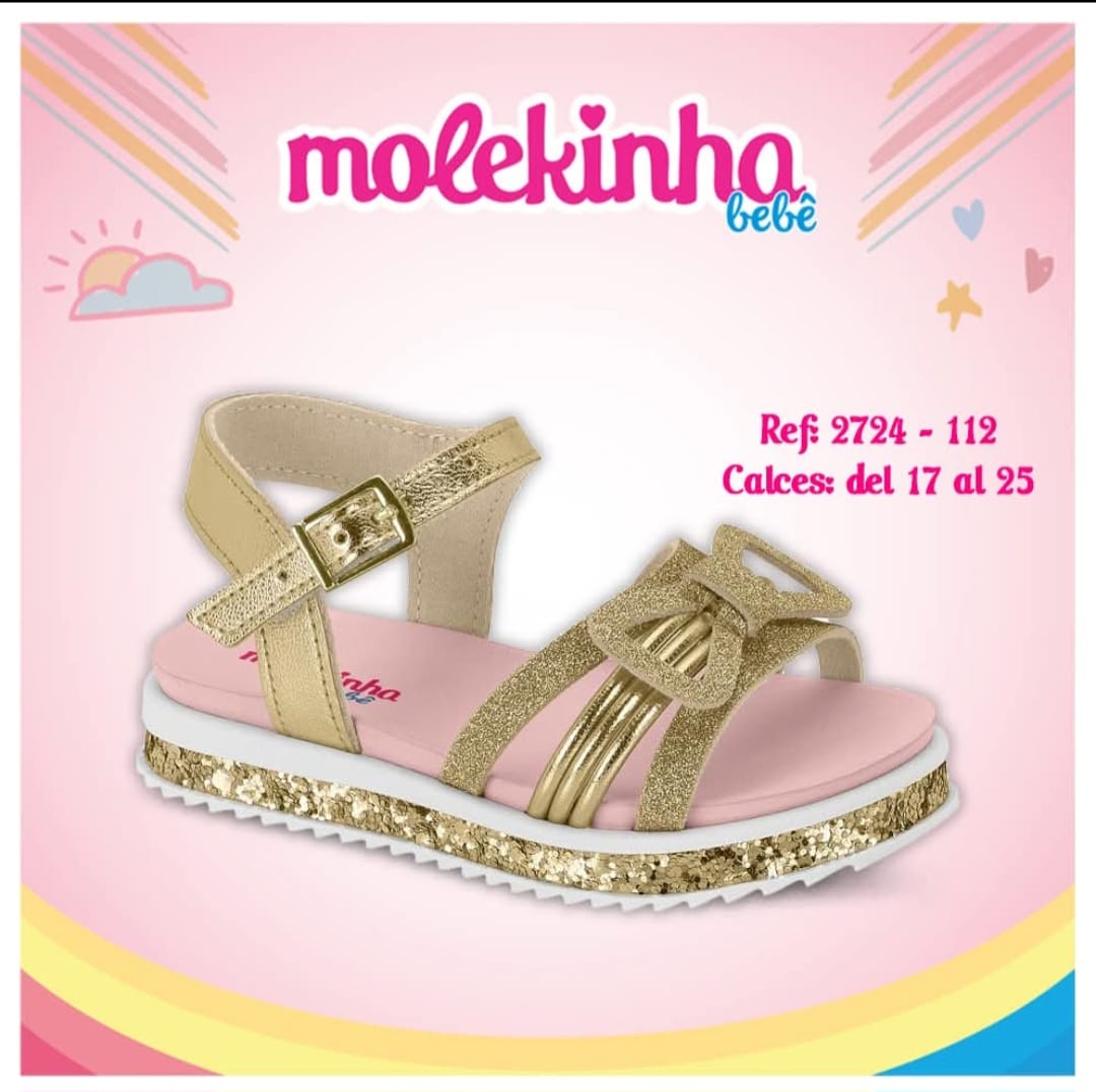 Molekinha, sandalia dorado✨1323