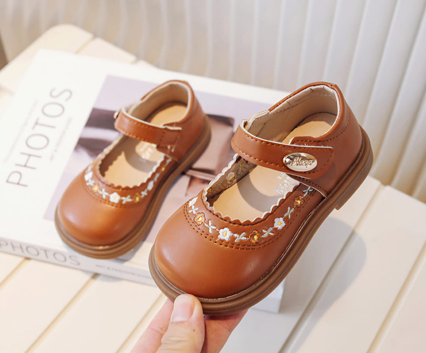 Zapato, calzado, Marron, detalles flores 🤎🌼25037