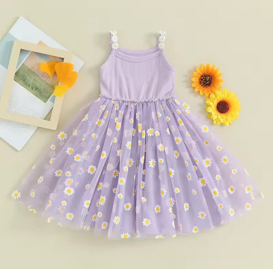 Vestido Lila, de tiras, Margaritas 🌼🌼1380