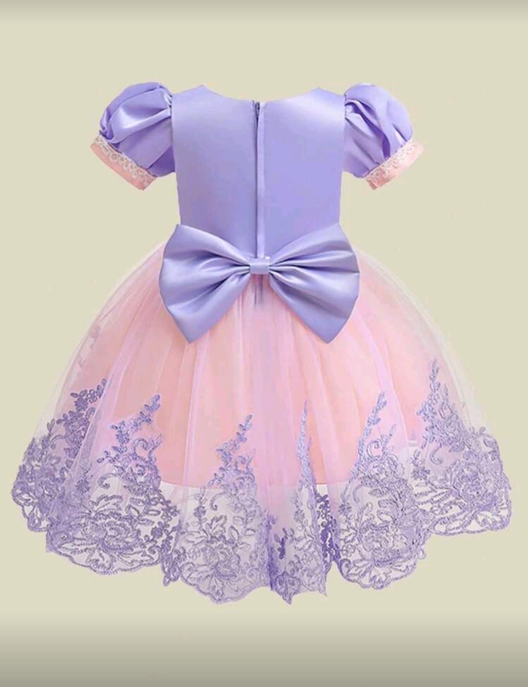 Vestido Lila con Rosa, Rapunzel 💜✨1385