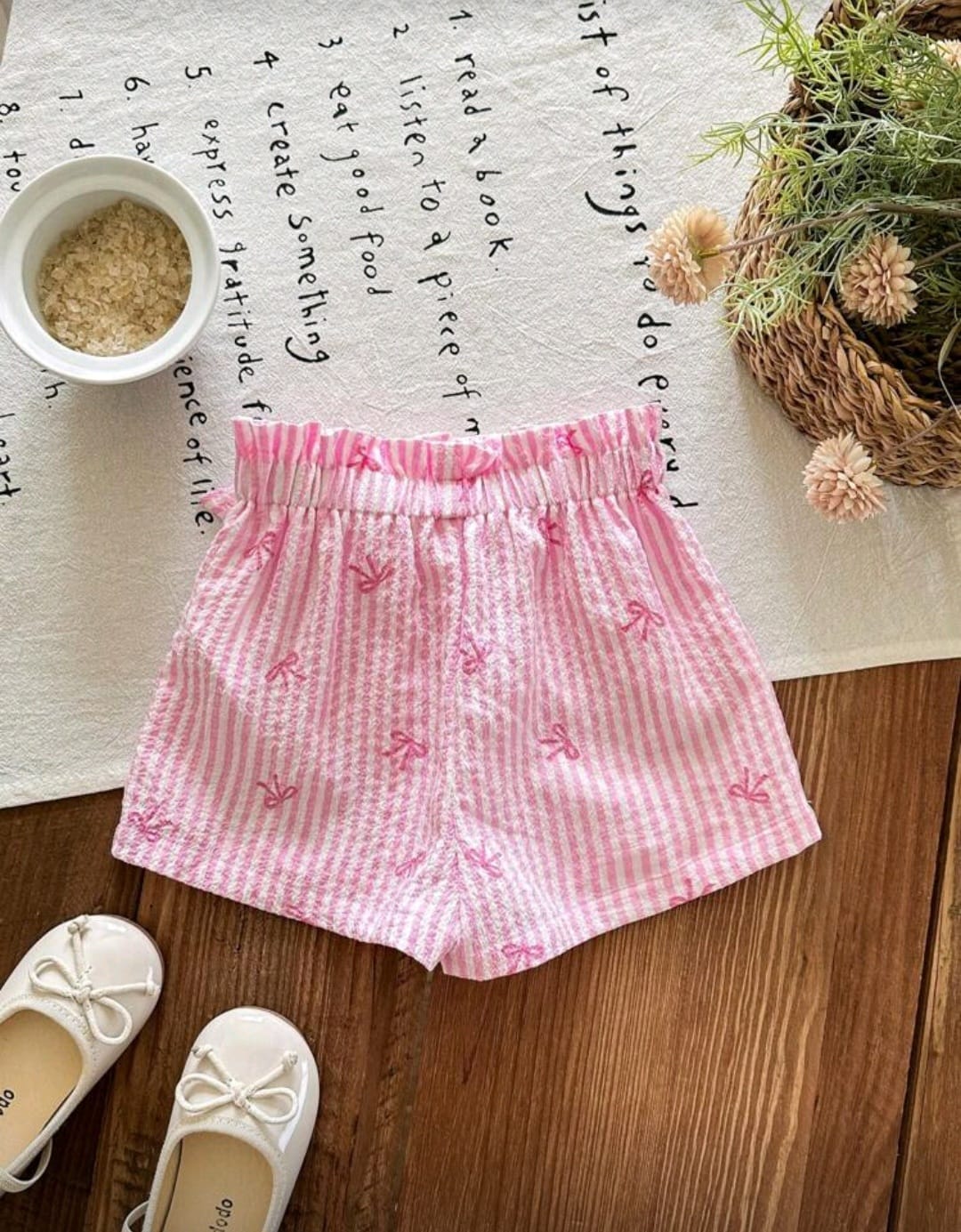 Short Pollera Rosa, Moñitos 🎀✨1389
