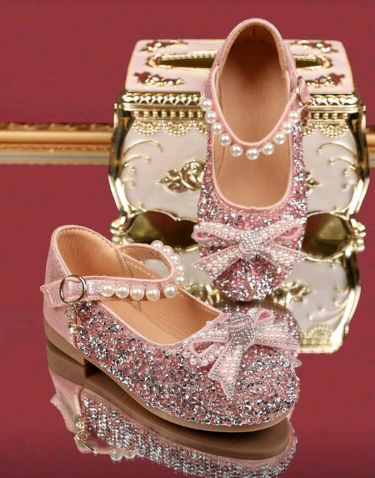 Zapato, calzado, brilloso, rosa, perlas 🎀✨1392