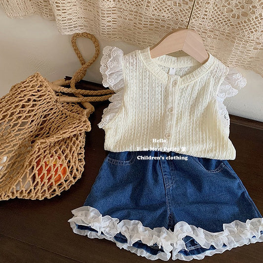 Conjunto short de jeans más blusa✨1433