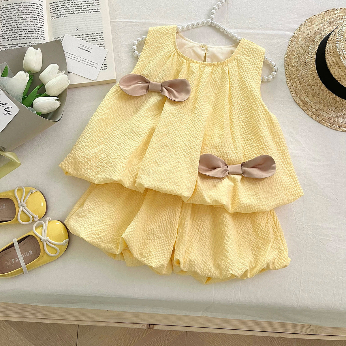 Conjunto Amarillo🌼 Blusa más short✨ 1453