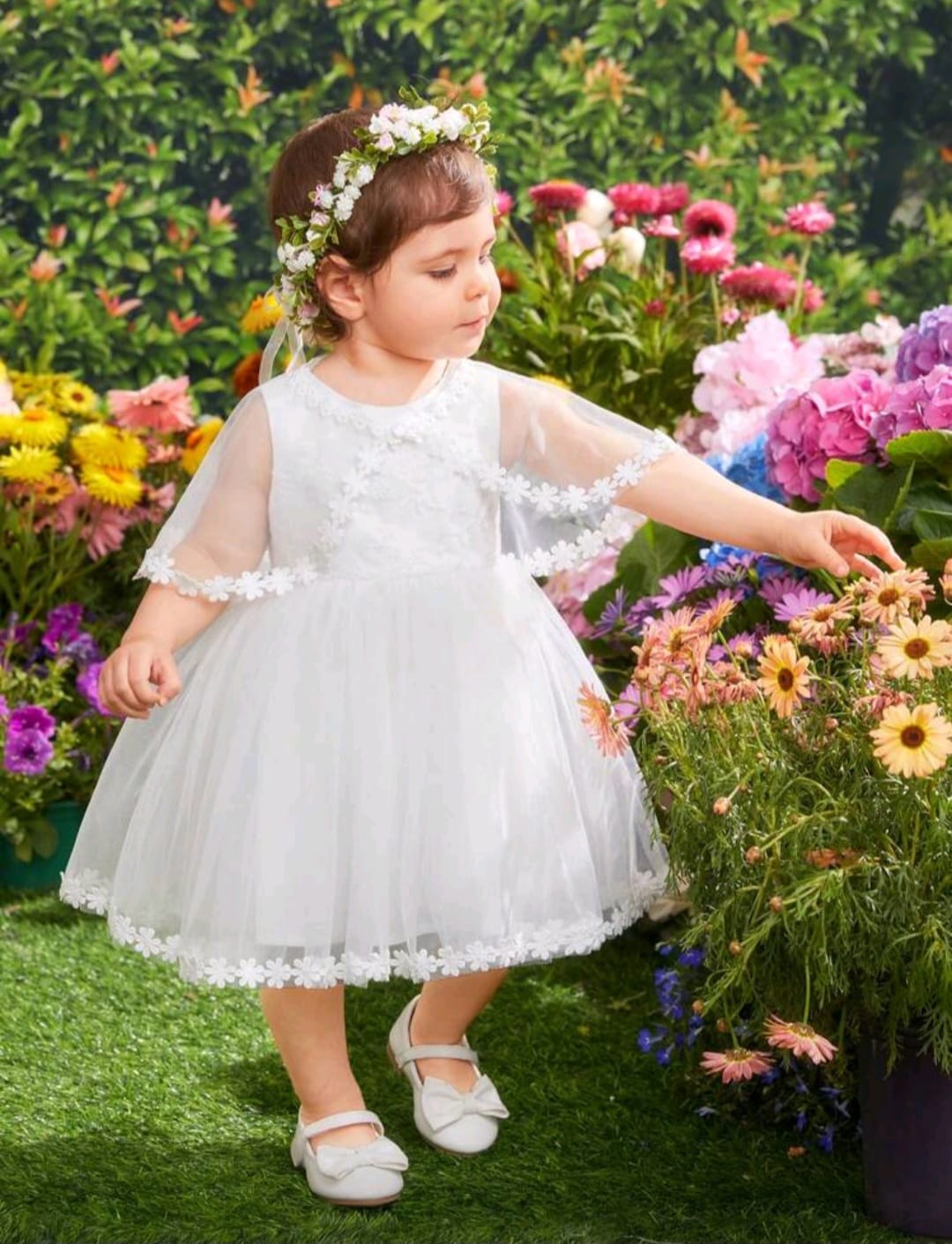 Vestido Blanco, Bautismo, Con Capa🤍✨1418