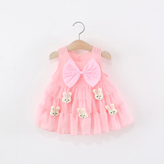 Vestido Rosa con detalle de conejitos🐰🎀1486
